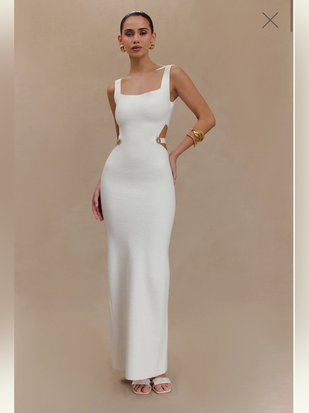 Alysanne Cut Out Knit Maxi Dress - White